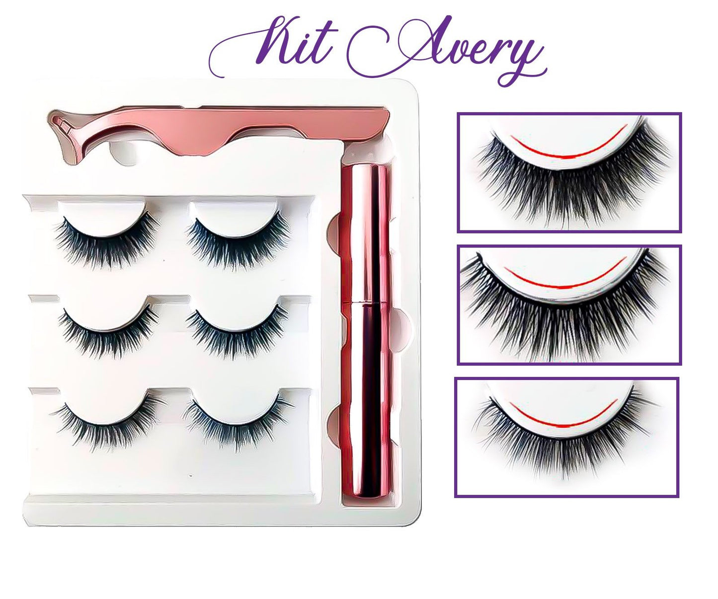 OH Fashion Black Mink Magnetic Lashes + Liner Kit Avery