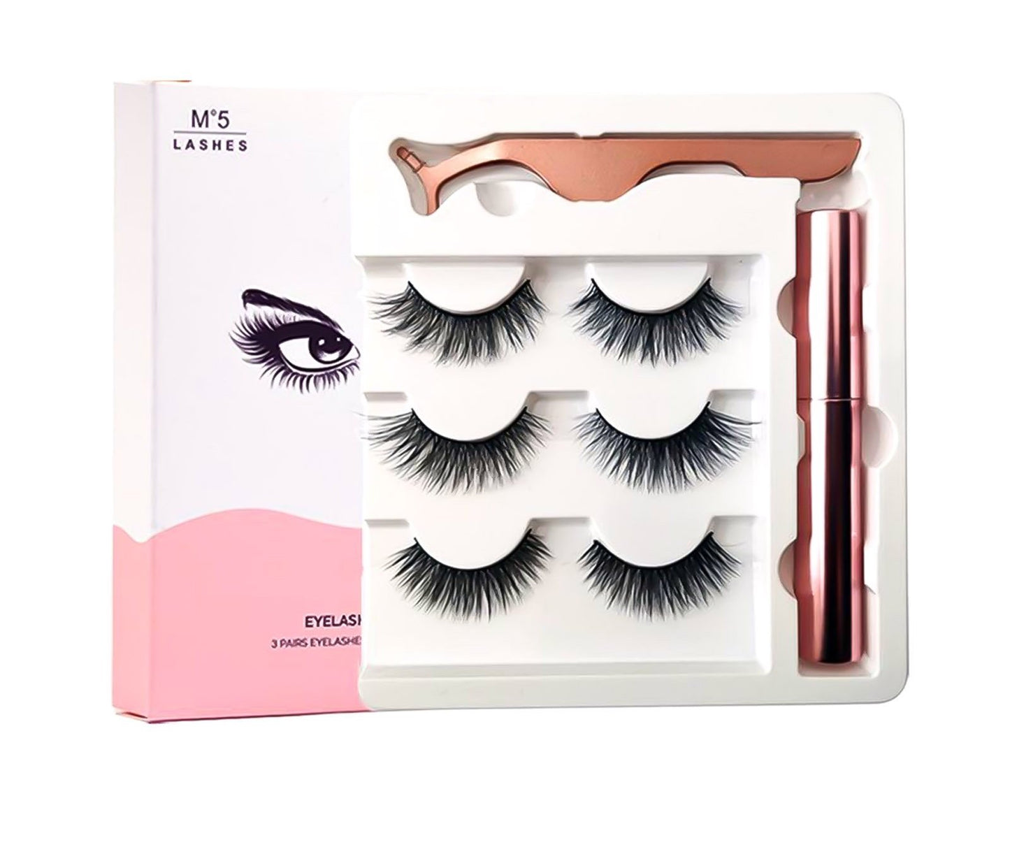 OH Fashion Black Mink Magnetic Lashes + Liner Kit Scarlet