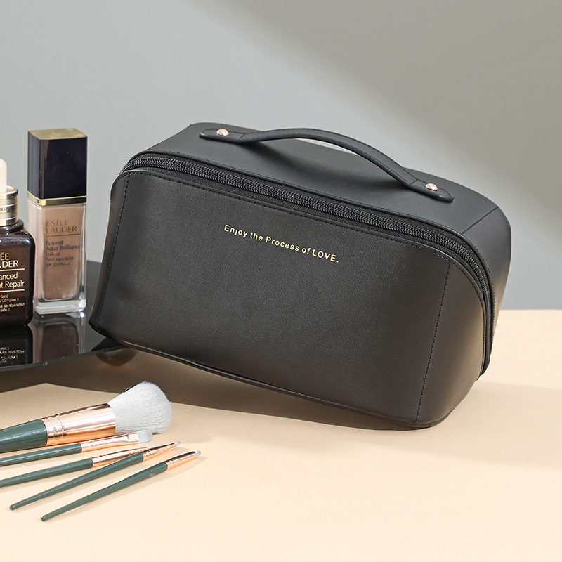 Cosmetic Bag Leather Makeup Organizer Toiletry Bags